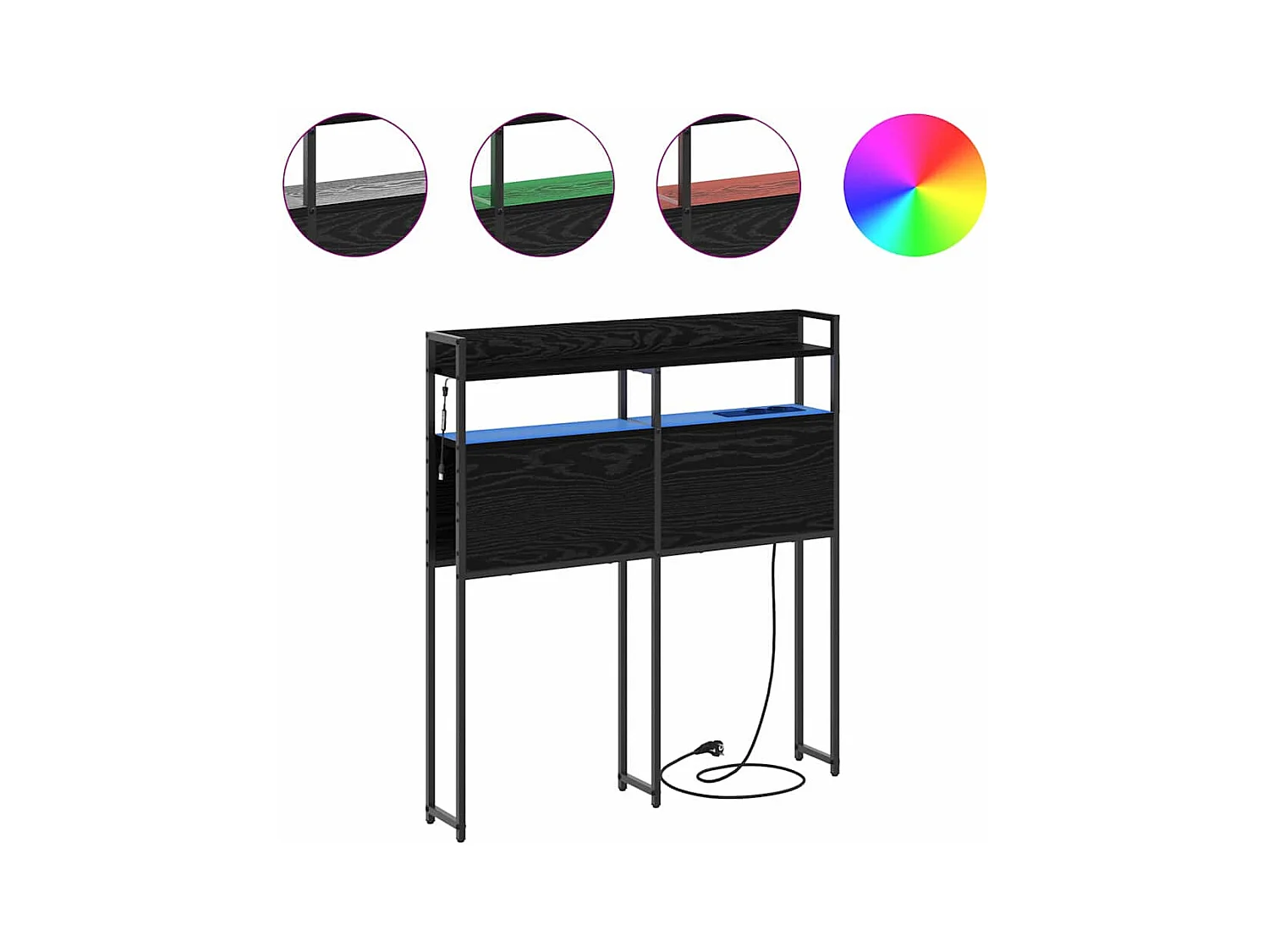 Tête de lit de rangement Chêne noir 80 cm Bois d'ingénierie