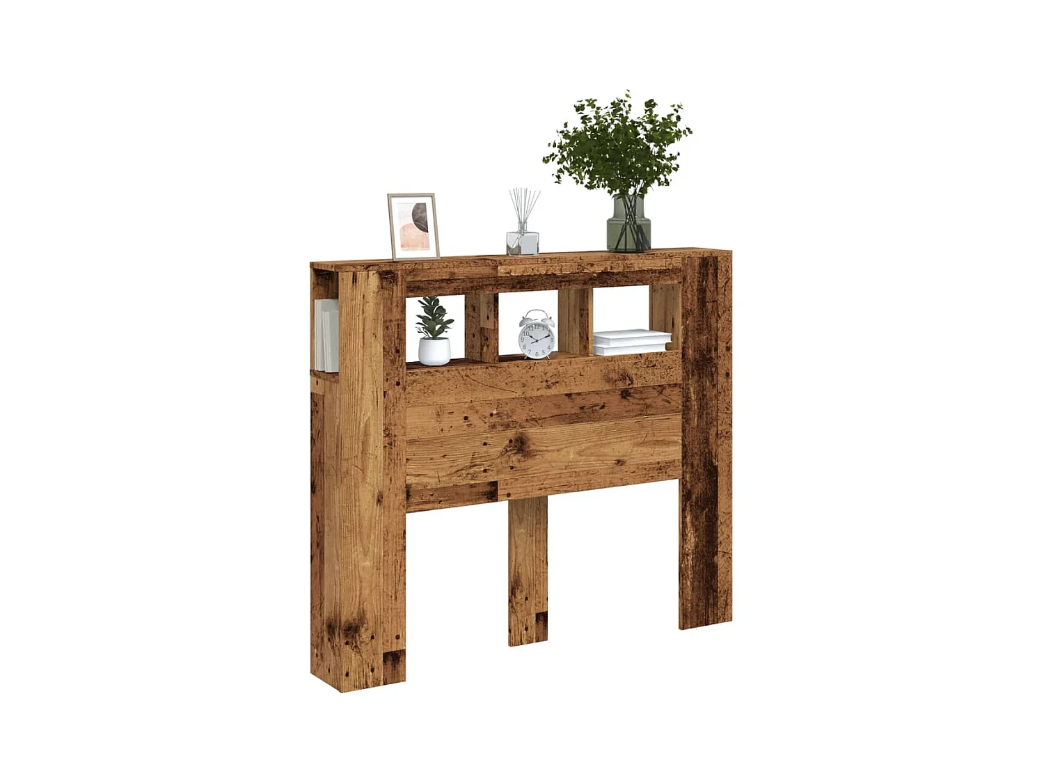 Tête de lit à LED vieux bois 120x18,5x103,5cm bois d'ingénierie