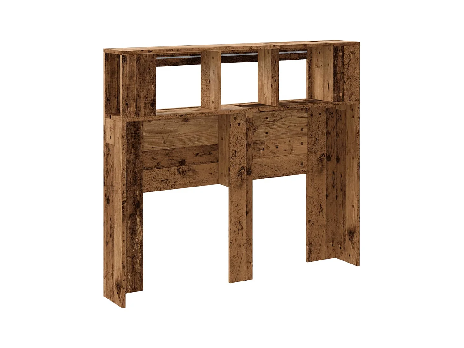 Tête de lit à LED vieux bois 120x18,5x103,5cm bois d'ingénierie