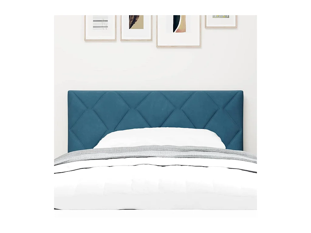 Tête de lit Montage mural Géométrique Bleu foncé 100 cm Velours
