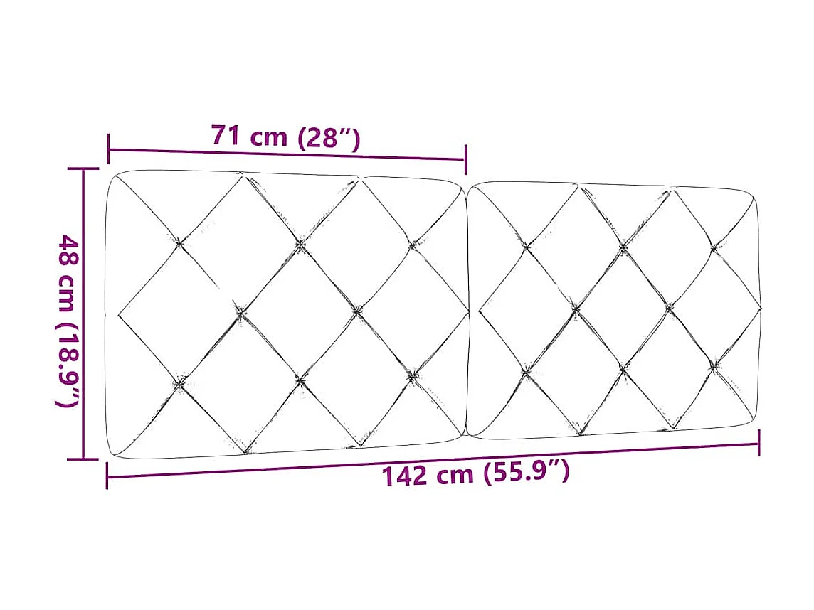 Cabecero de cama acolchado tela gris claro 140 cm