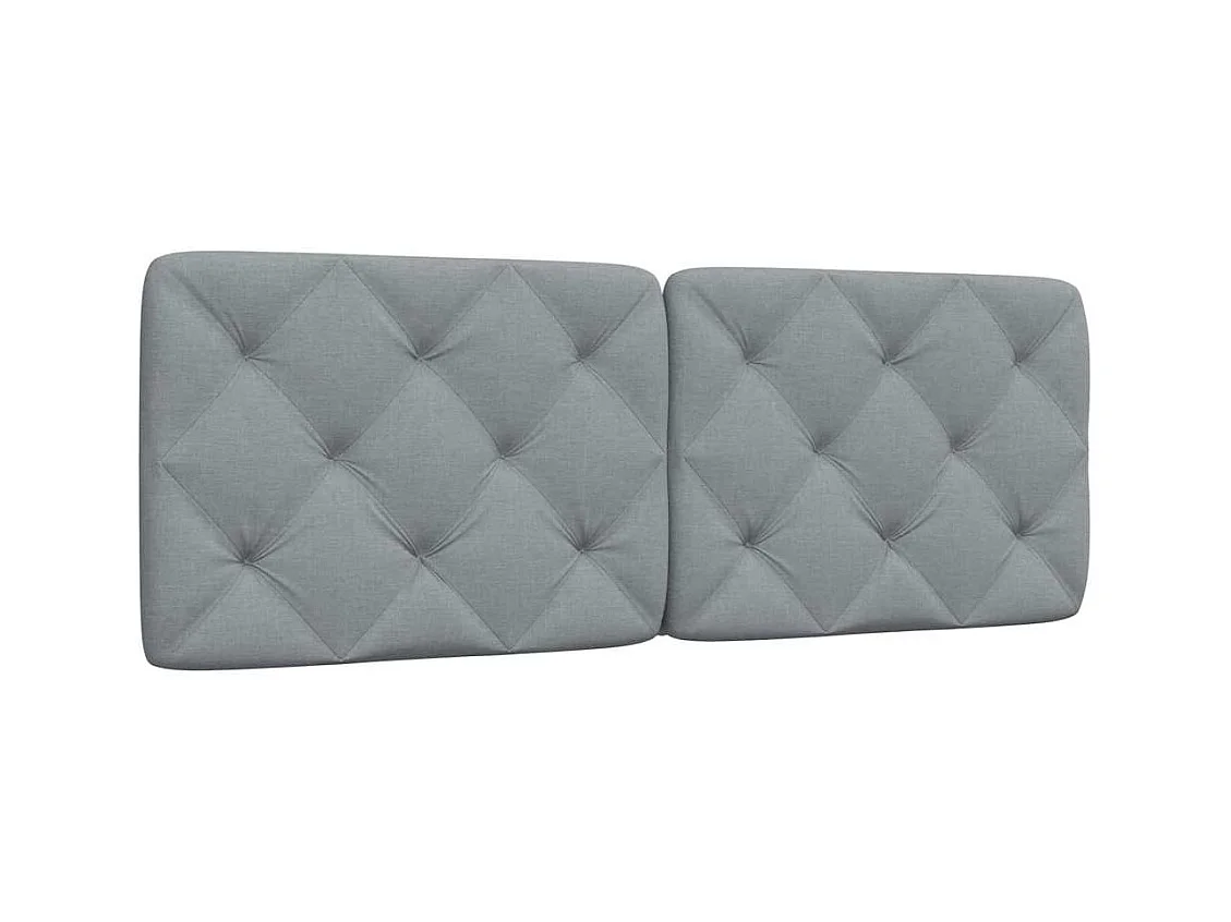 Cabecero de cama acolchado tela gris claro 140 cm