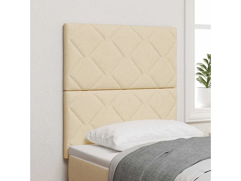 Cabecero de Tela Geométrico con cabecera Crema 80 cm tela