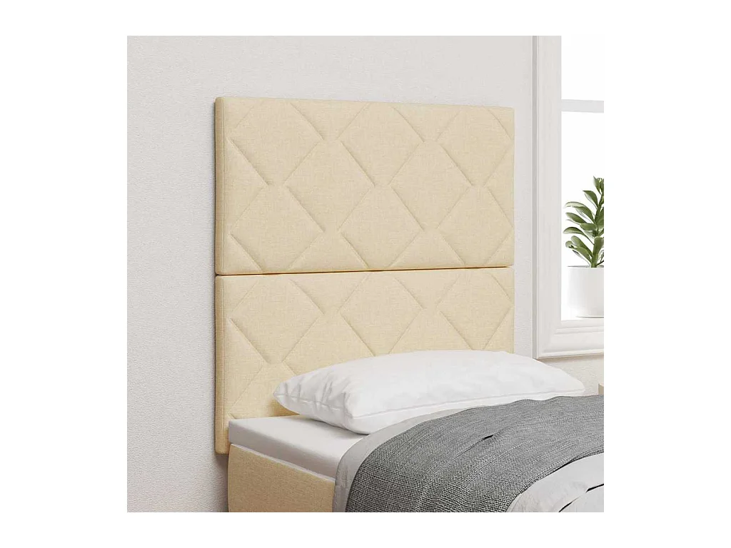 Cabecero de Tela Geométrico con cabecera Crema 80 cm tela