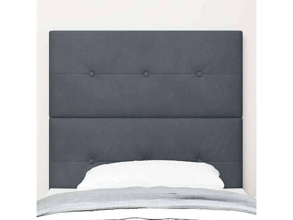 Tête de lit Montage mural Gris foncé 80 cm Velours