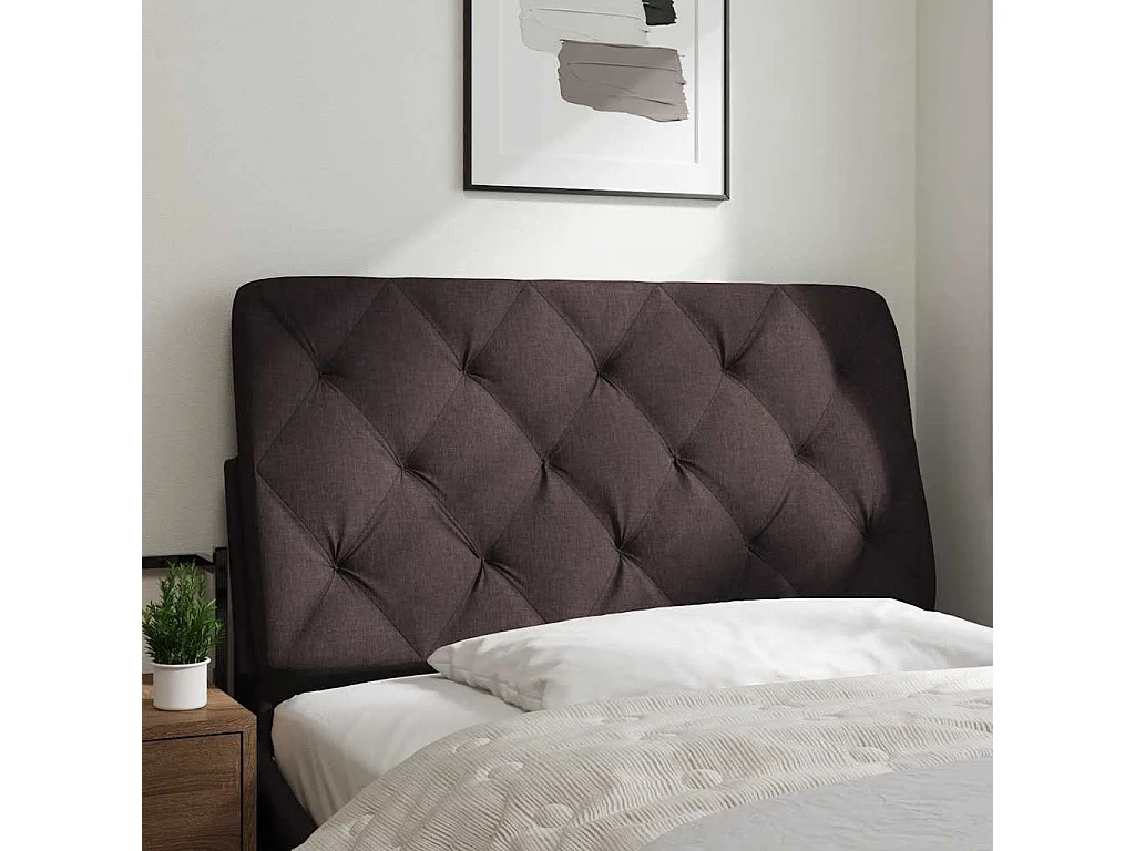 Tête de lit marron foncé 100 cm tissu