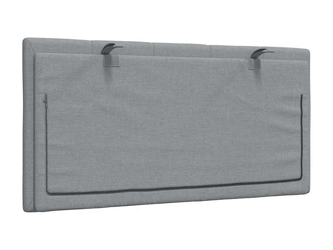 Cabecero de cama acolchado tela gris claro 100 cm