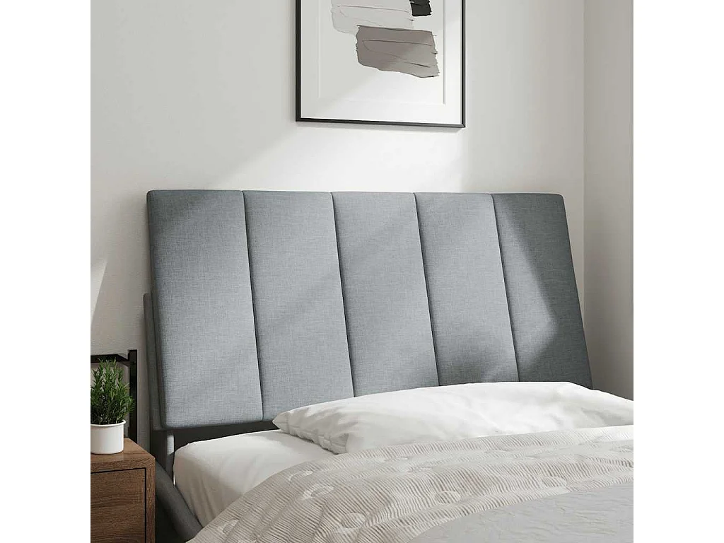Tête de lit gris clair 100 cm tissu