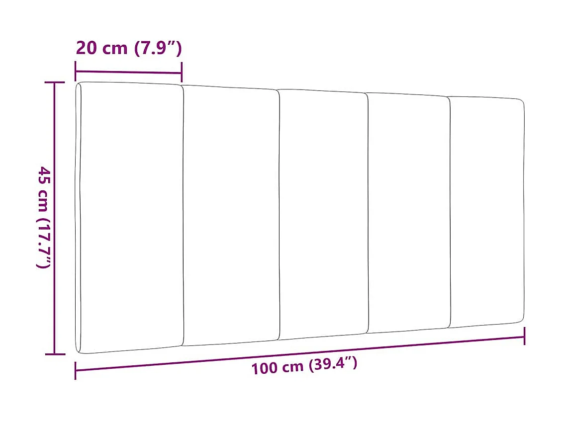 Tête de lit gris clair 100 cm tissu