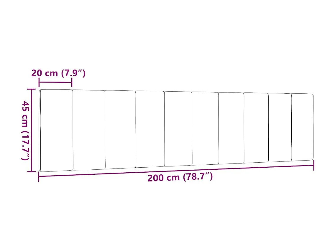 Almofadão de cabeceira 200 cm tecido cinzento-escuro