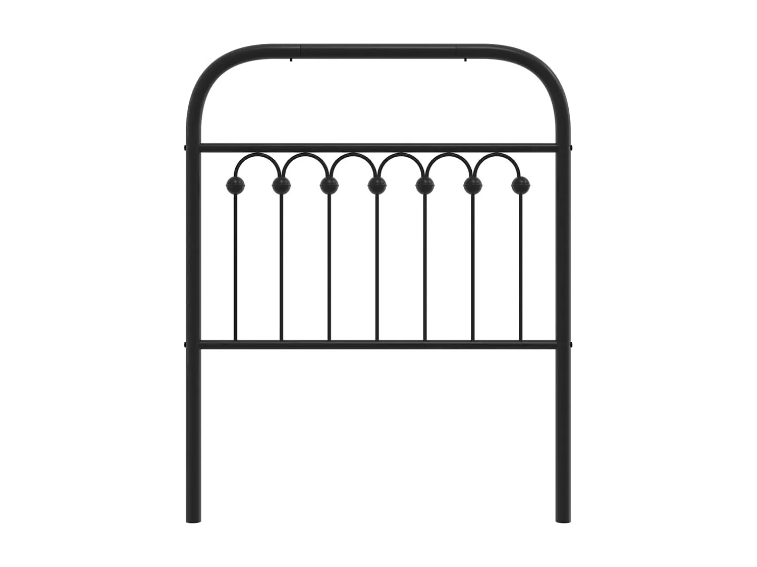 Hoofdbord 80 cm metaal zwart