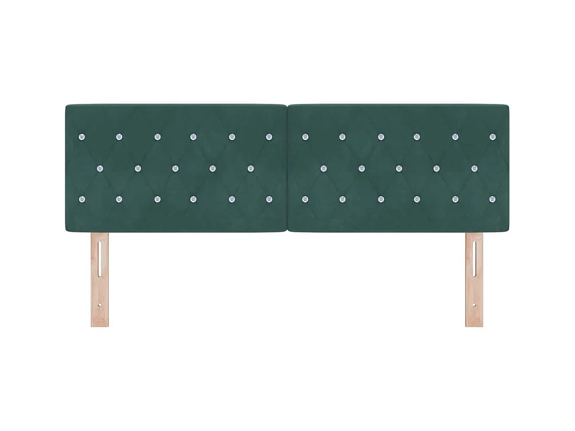 Tête de Lit LED Argyle Vert foncé 144 cm Velours