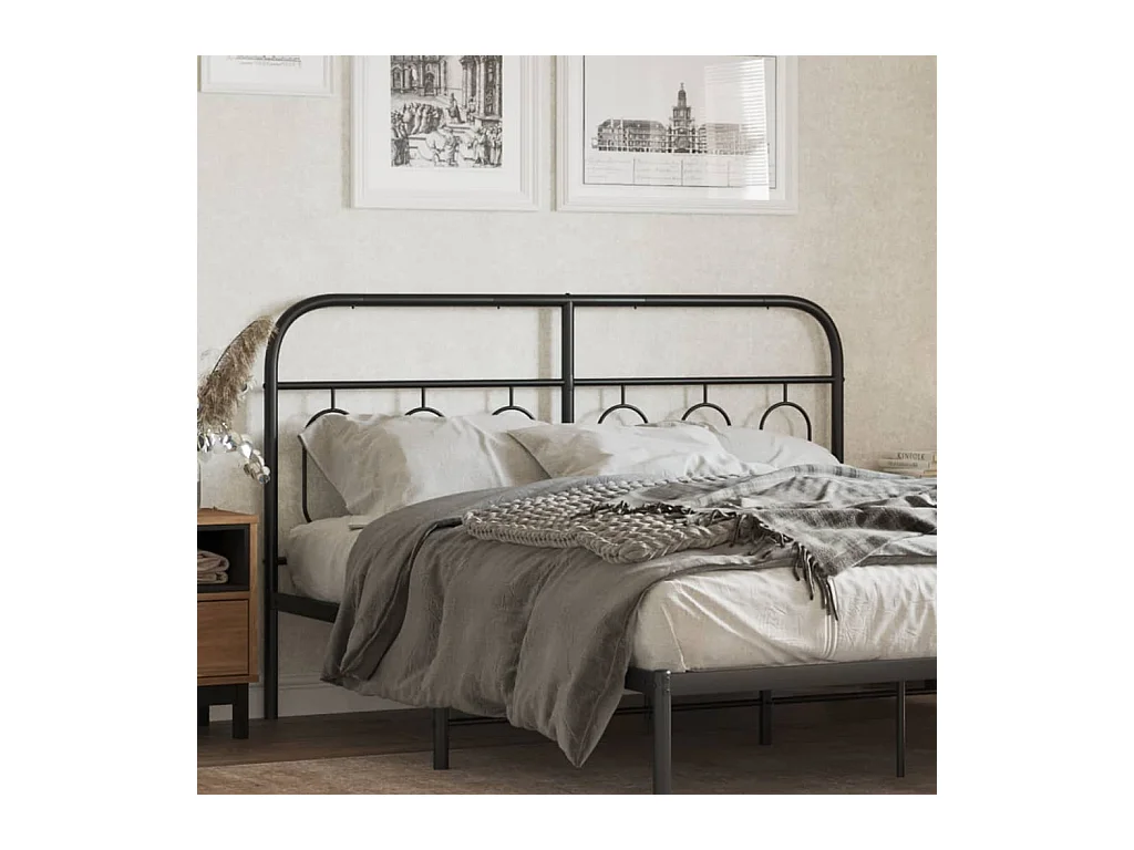 Cabeceira de cama 150 cm metal preto