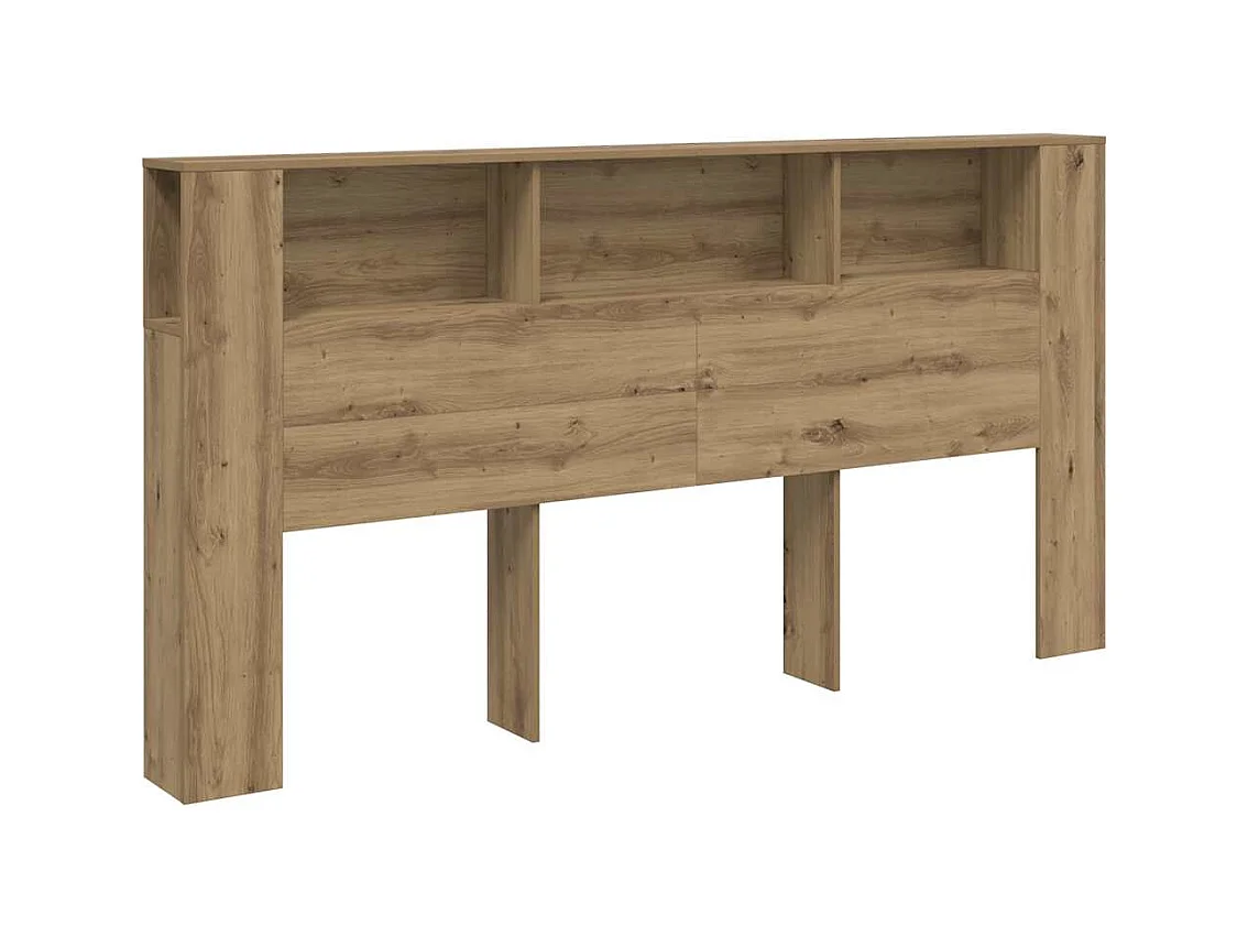 Armoire de tête de lit chêne artisanal 200x18,5x102,5 cm