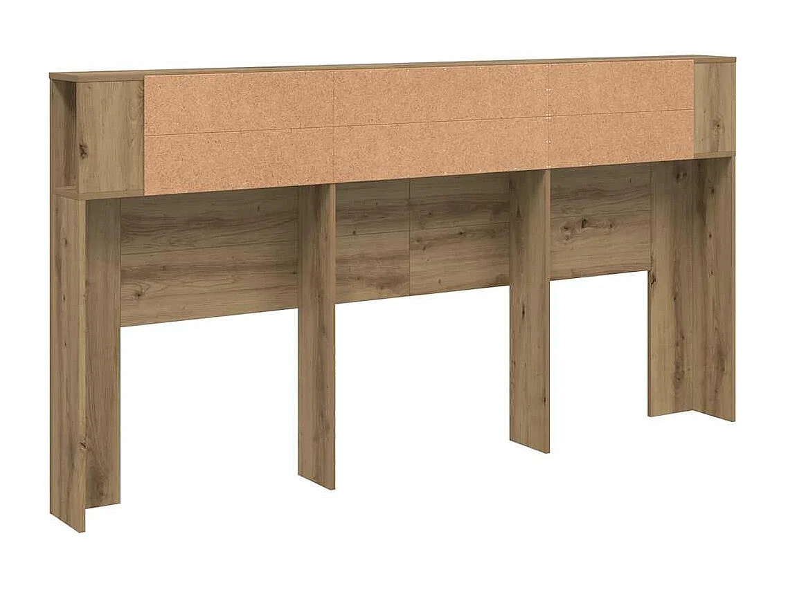 Armoire de tête de lit chêne artisanal 200x18,5x102,5 cm