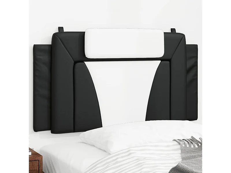 Hoofdbordkussen "Viana" Zwart-wit 100 cm Kunstleer