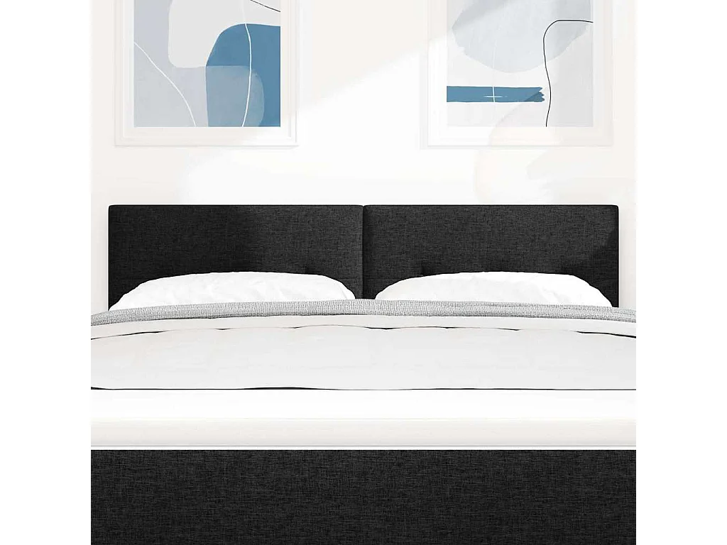 Tête de Lit LED avec des lumières à LED Noir 160 cm tissu