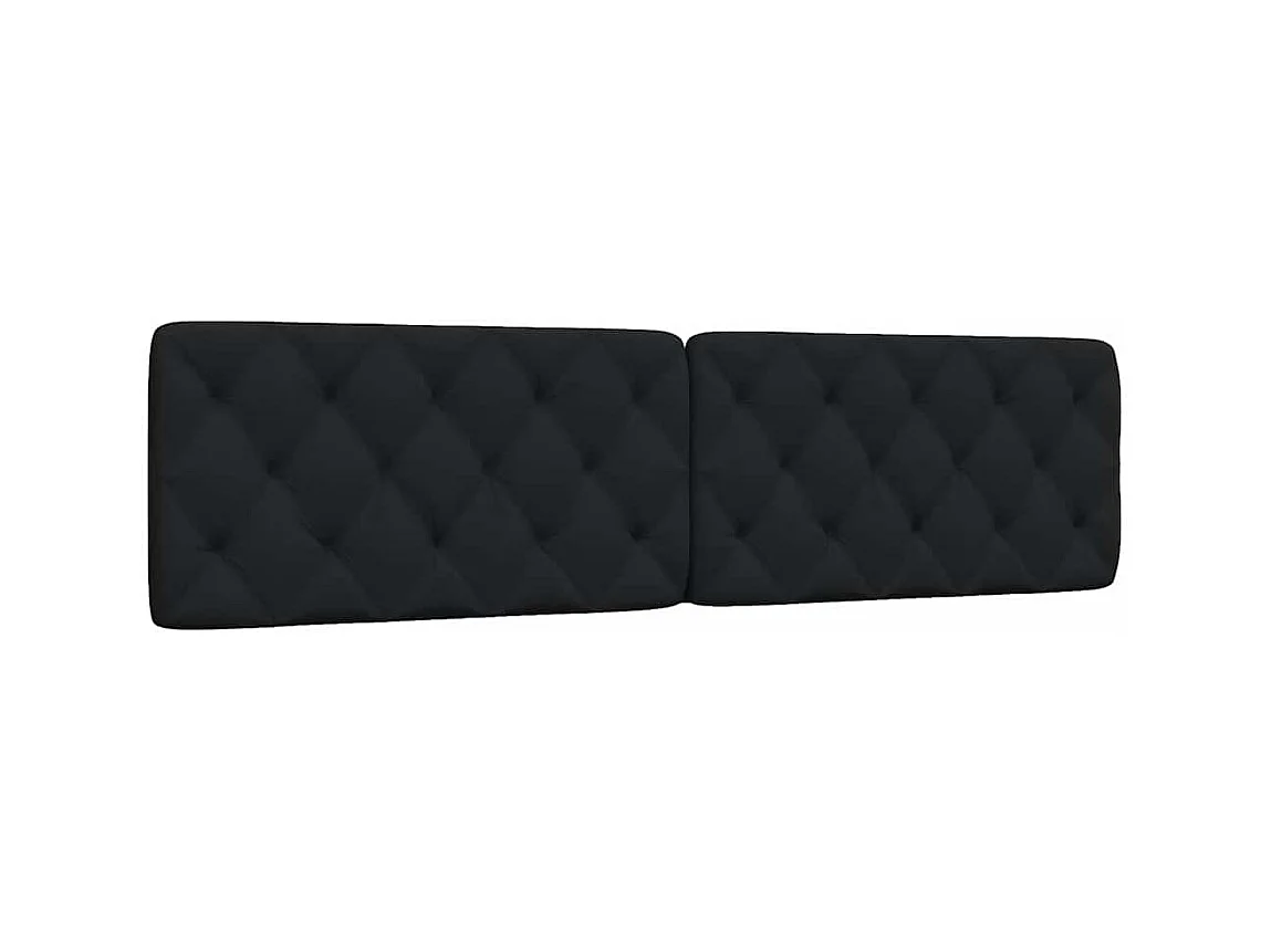 Cabecero de cama acolchado tela negro 200 cm