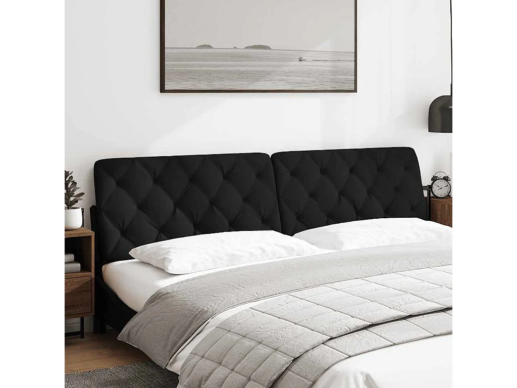 Tête de lit noir 200 cm tissu