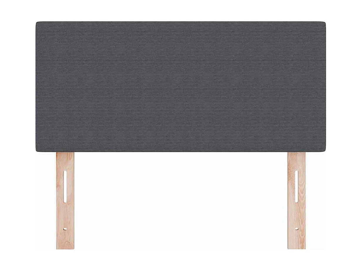 Tête de lit avec tête de lit Gris foncé 90 cm Tissu côtelé