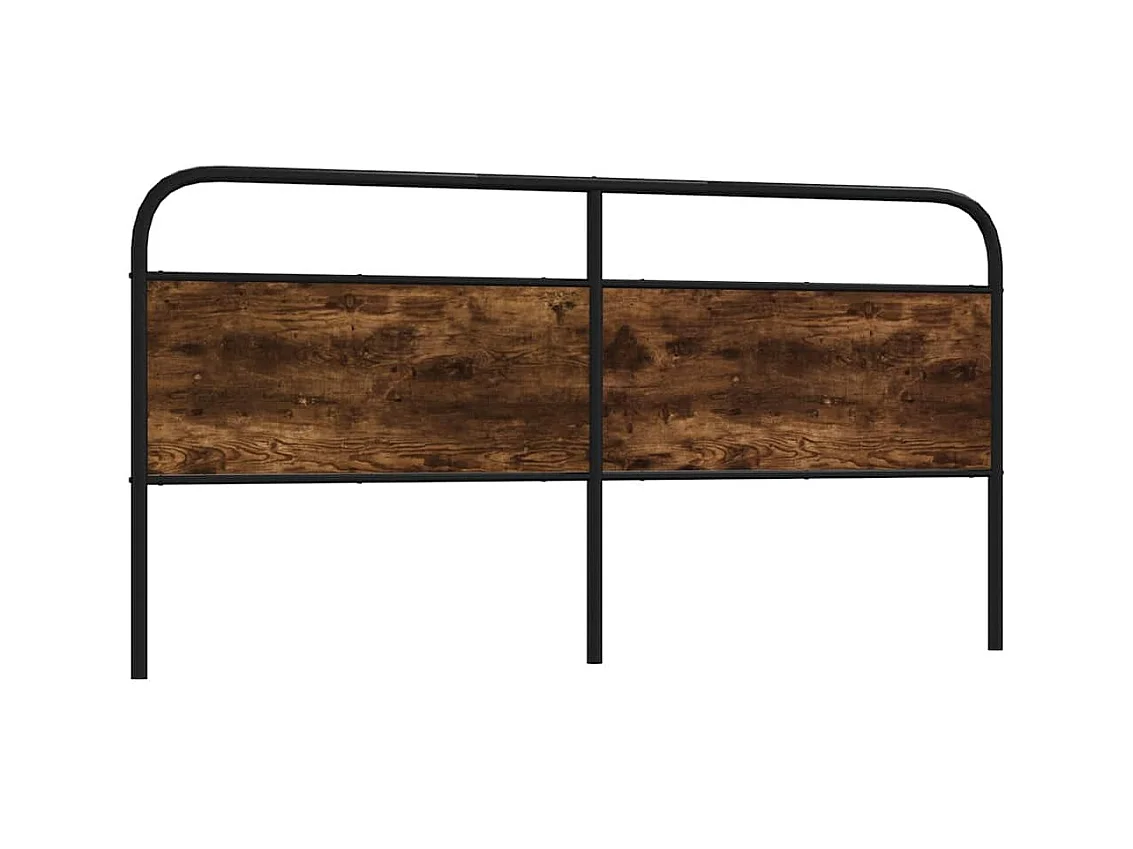 Tête de lit chêne fumé 190 cm acier et bois d'ingénierie