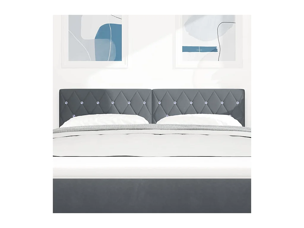 Tête de Lit LED Argyle Gris foncé 80 cm Velours