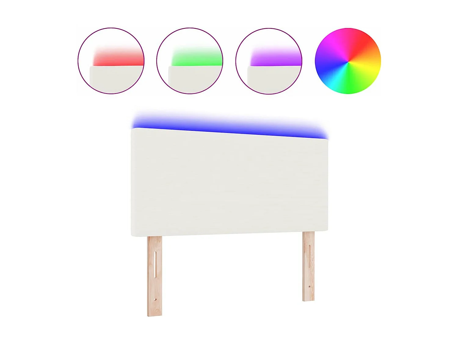 Tête de lit LED avec des lumières à LED Crème 100 cm tissu