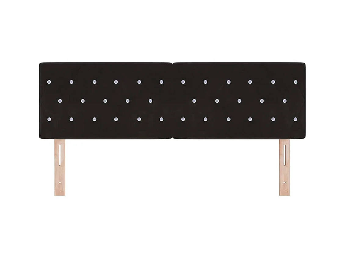 Tête de Lit LED avec des lumières à LED Noir 80 cm Velours