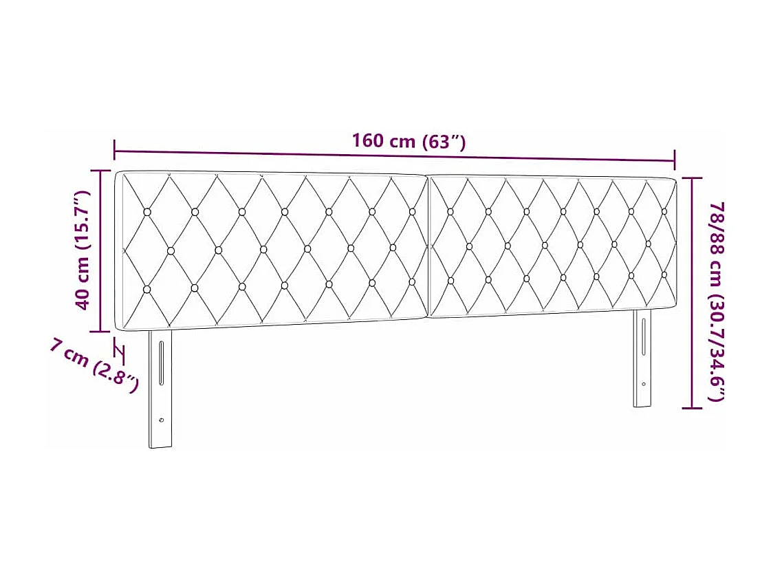 Tête de Lit LED avec des lumières à LED Noir 80 cm Velours
