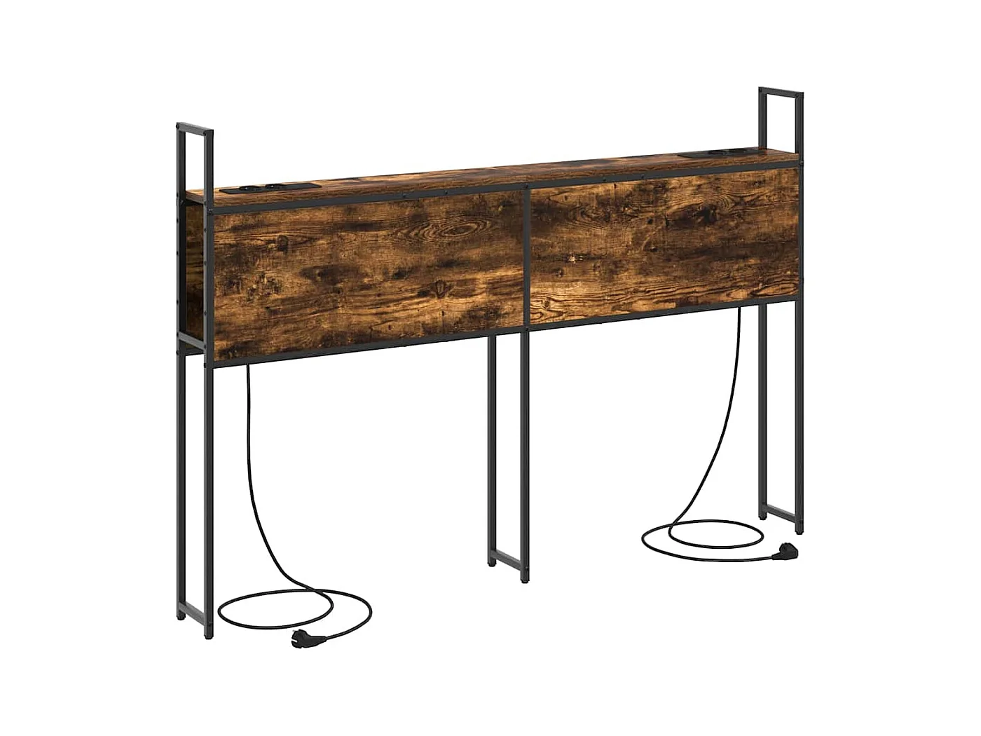 Tête de lit avec Station de Charge Chêne fumé 160 cm