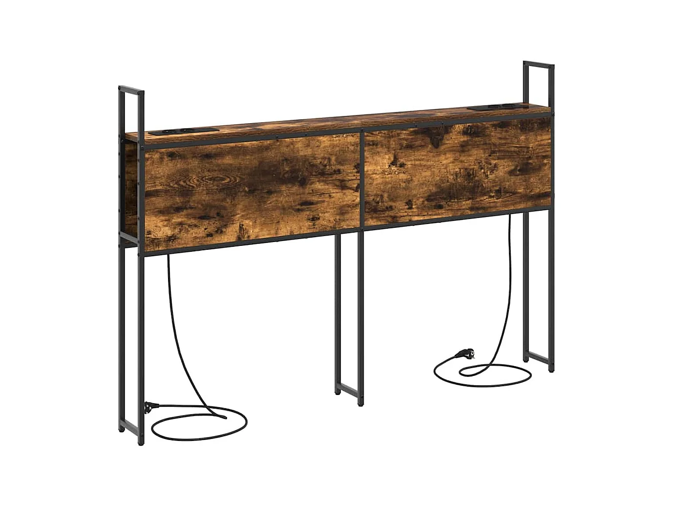 Tête de lit avec Station de Charge Chêne fumé 160 cm