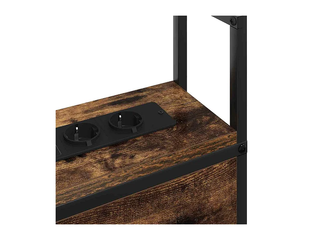 Tête de lit avec Station de Charge Chêne fumé 160 cm