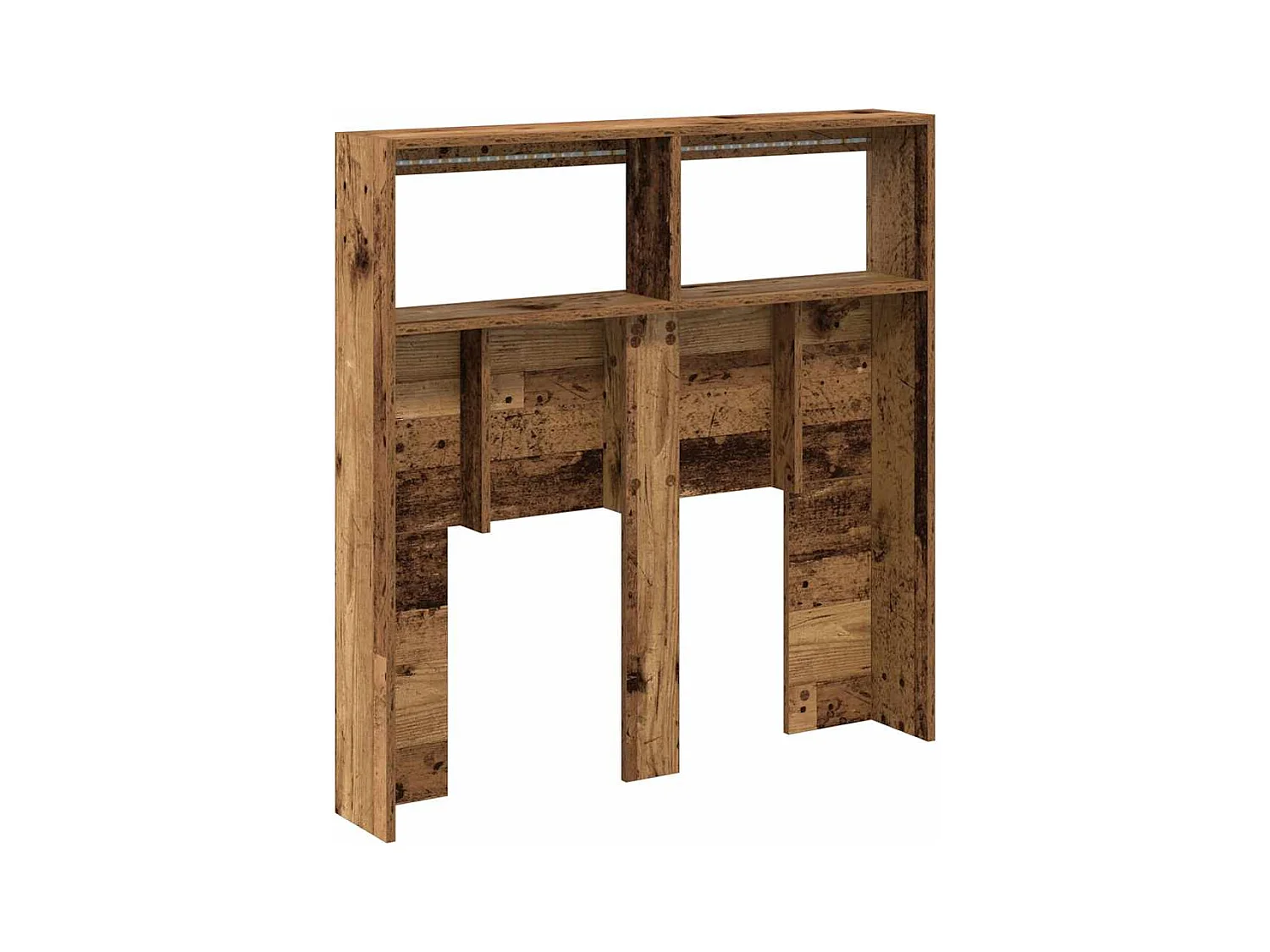 Armoire tête de lit avec LED vieux bois 100x17x102 cm