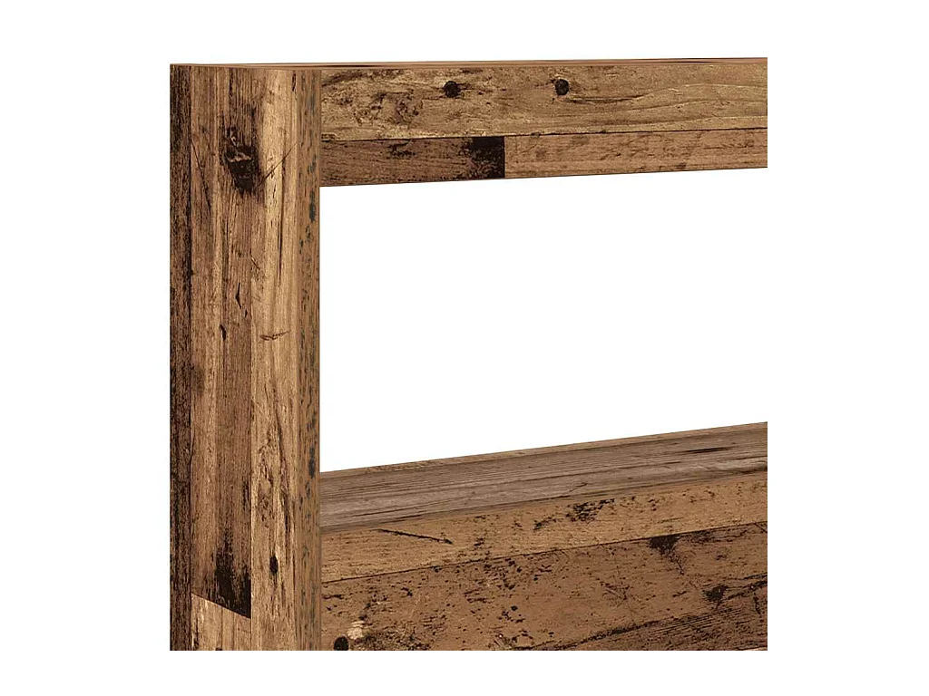 Armoire tête de lit avec LED vieux bois 100x17x102 cm