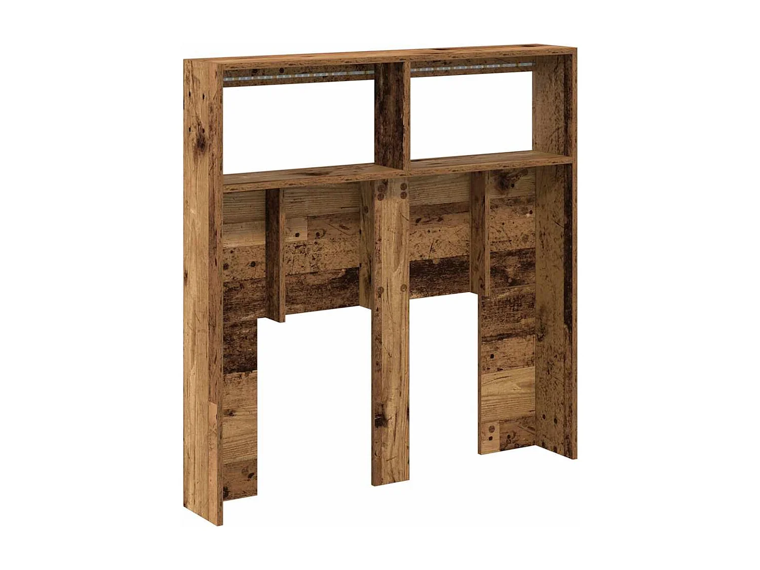 Armoire tête de lit avec LED vieux bois 100x17x102 cm