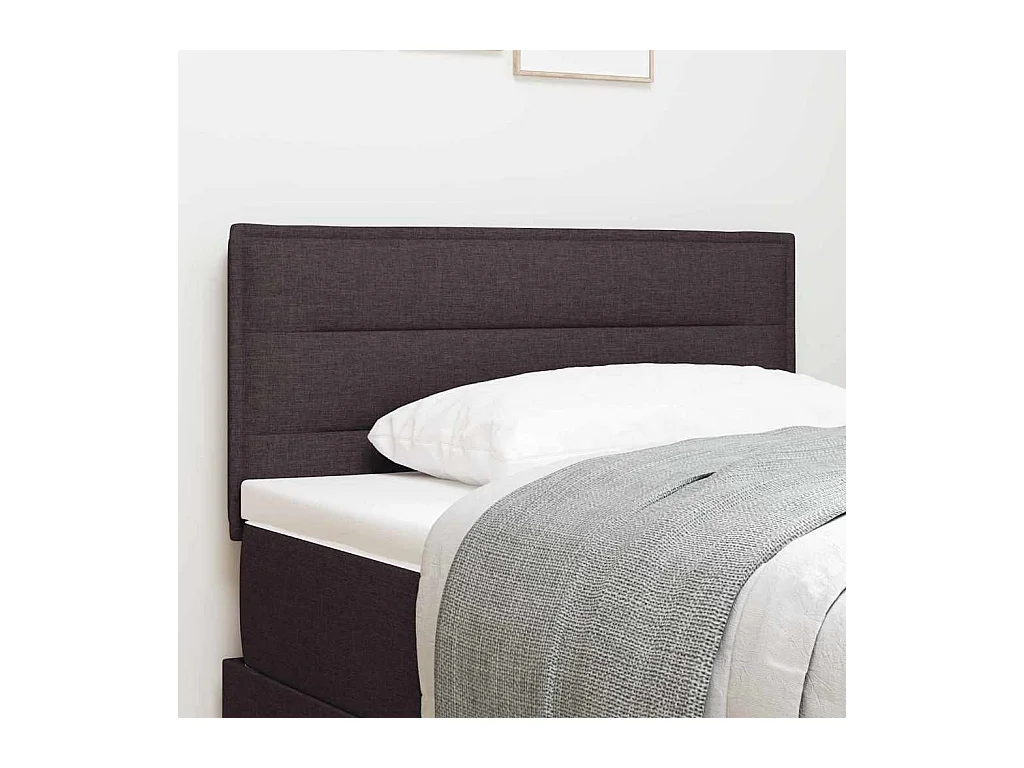 Cabecero LED con luces de tiras LED Marrón oscuro 80 cm tela