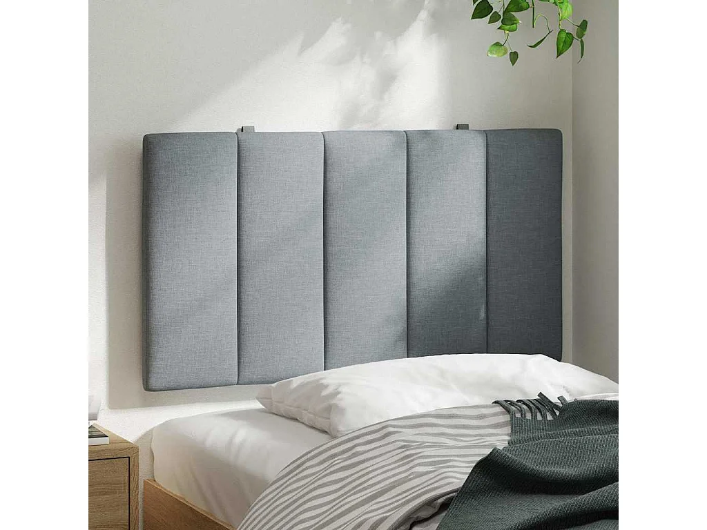 Tête de lit gris clair 90 cm tissu