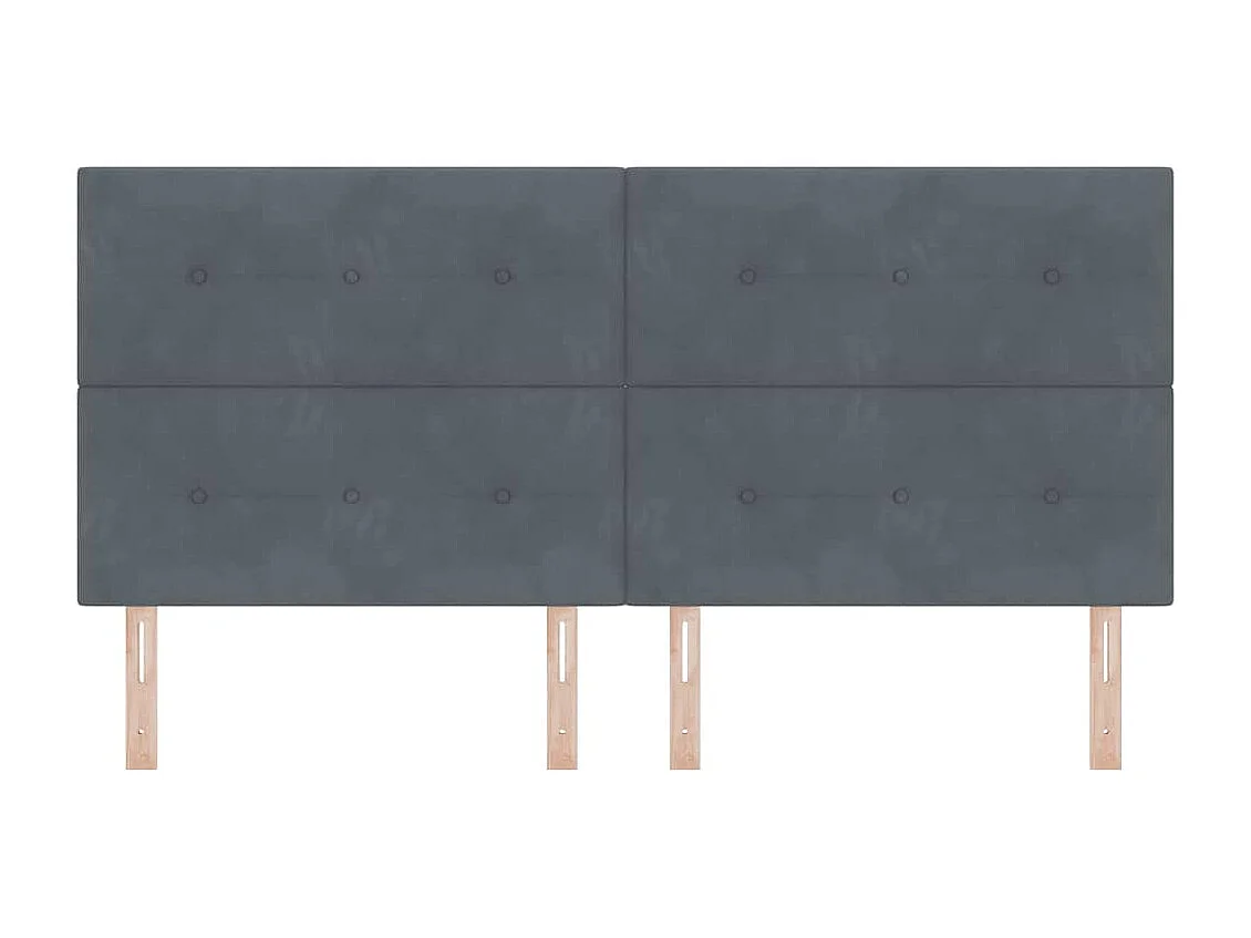 Cabecero Montaje en la pared Gris oscuro 200 cm Terciopelo