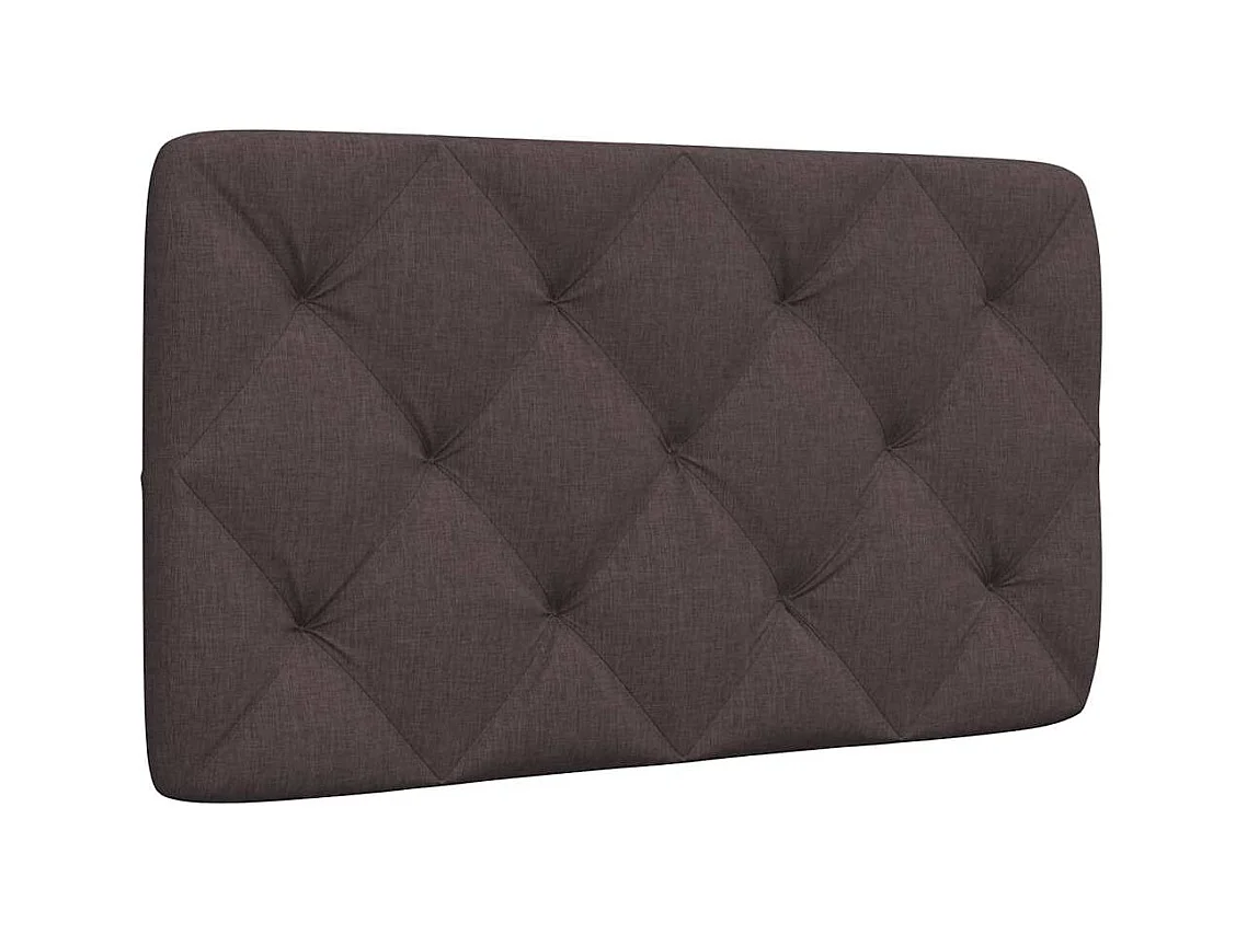 Cabecero de cama acolchado tela marrón oscuro 90 cm