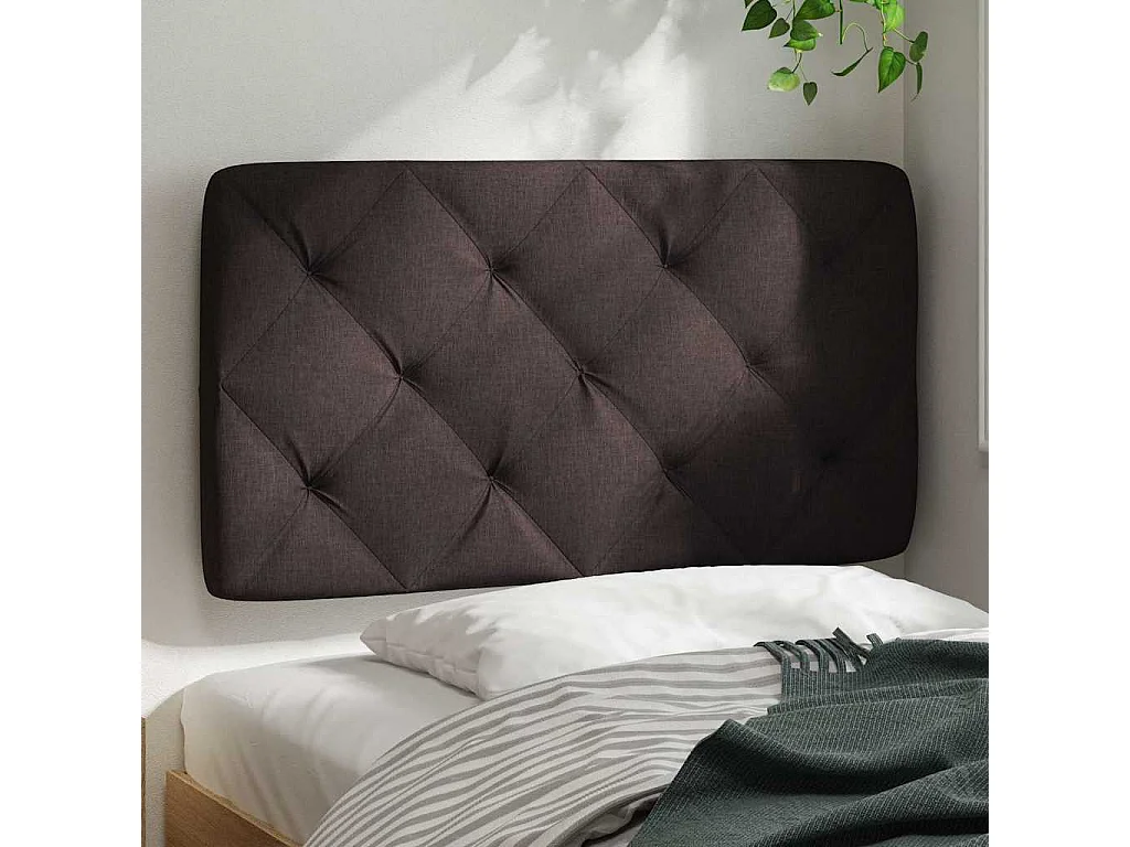 Tête de lit marron foncé 90 cm tissu