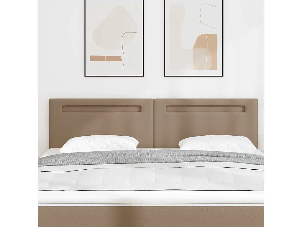 Tête de lit avec des lumières à LED Cappuccino 180 cm PVC