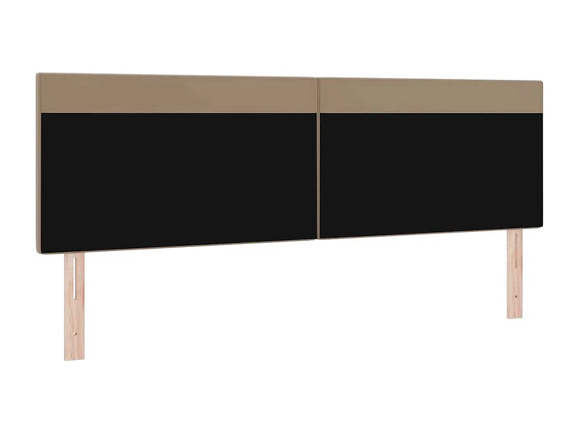 Tête de lit avec des lumières à LED Cappuccino 180 cm PVC