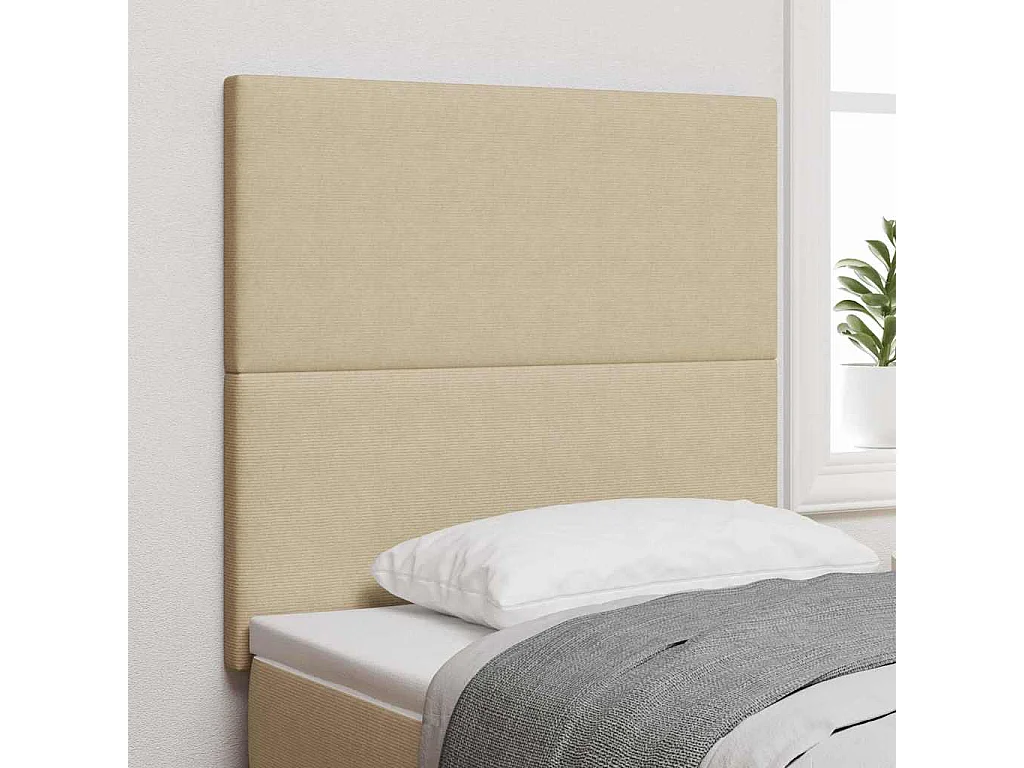 Tête de lit avec tête de lit Vert gris clair 90 cm Tissu côtelé