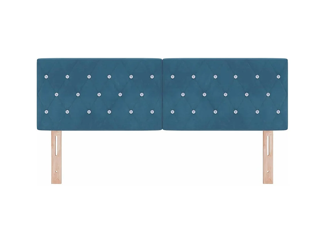 Cabeceira LED com luzes de tira LED Azul escuro 80 cm Veludo