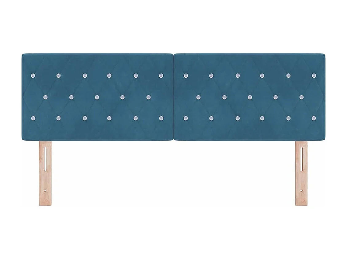 Tête de Lit LED Argyle Bleu foncé 80 cm Velours