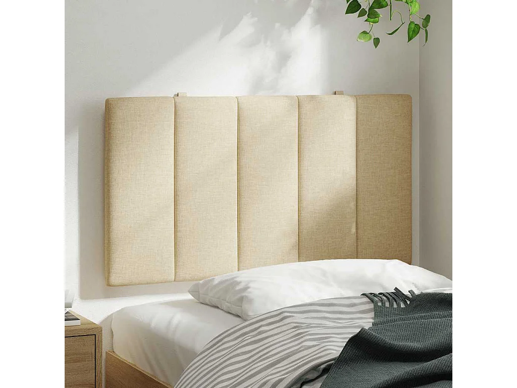 Hoofdbordkussen "Hanko" 80 cm stof crèmekleurig