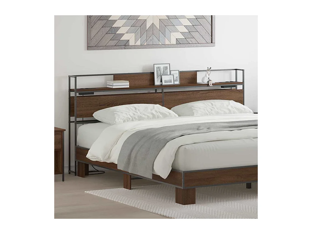 Tête de lit de rangement Chêne marron 180 cm Bois d'ingénierie