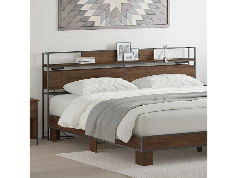 Tête de lit de rangement Chêne marron 180 cm Bois d'ingénierie