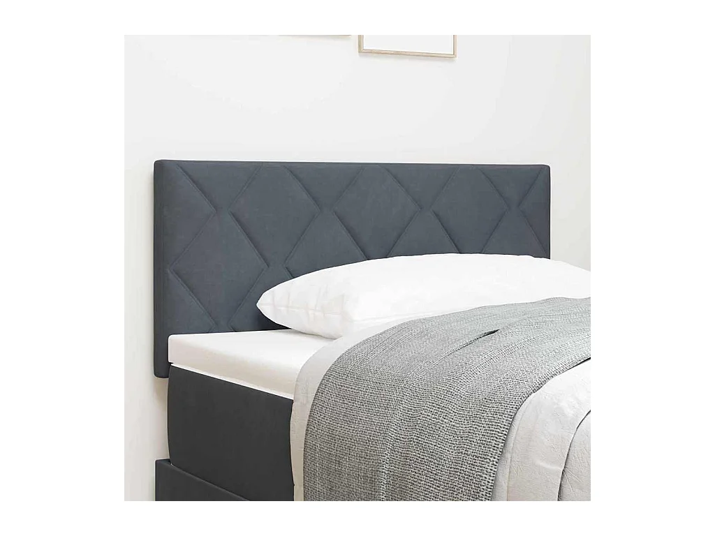 Cabecero LED Geométrico Manual Gris oscuro 90 cm Terciopelo