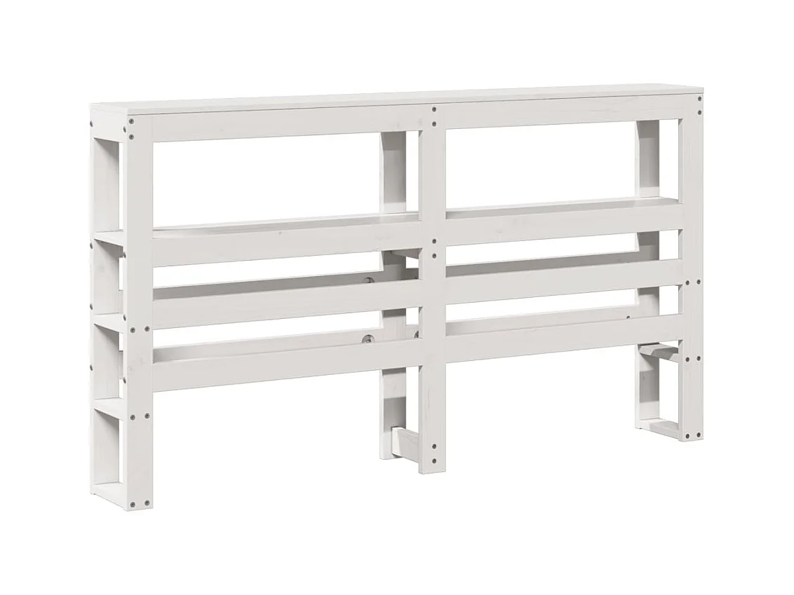 Hoofdbord met schappen 160 cm massief grenenhout wit